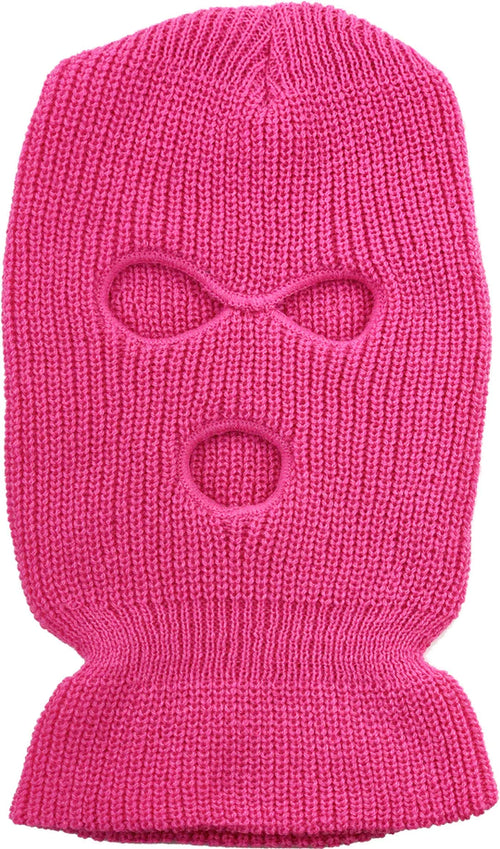 Ski Mask Knit Mask-Hot Pink