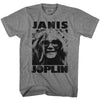 Janis Joplin Face on Heather Grey