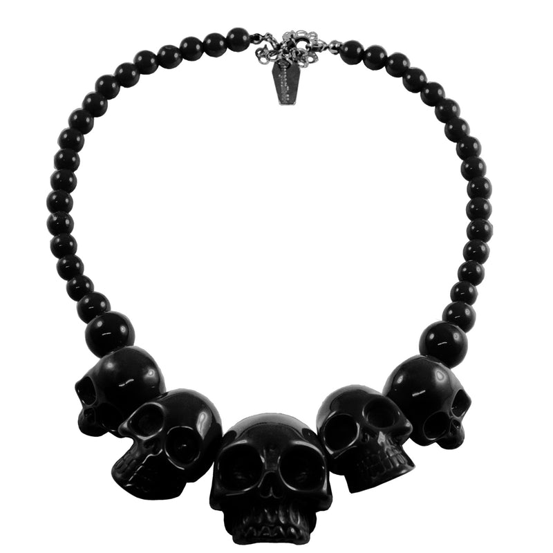 Skulls Black Necklace
