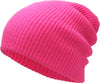 Hot Pink Slouch Solid Beanie