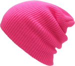 Hot Pink Slouch Solid Beanie