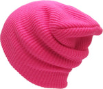 Hot Pink Slouch Solid Beanie