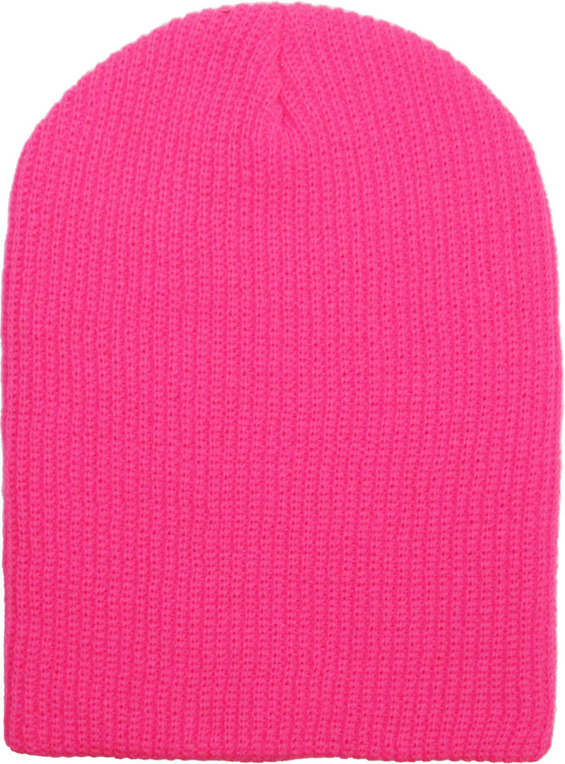 Hot Pink Slouch Solid Beanie