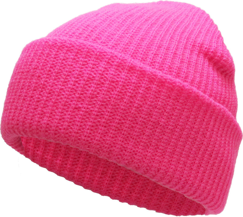 Hot Pink Slouch Solid Beanie