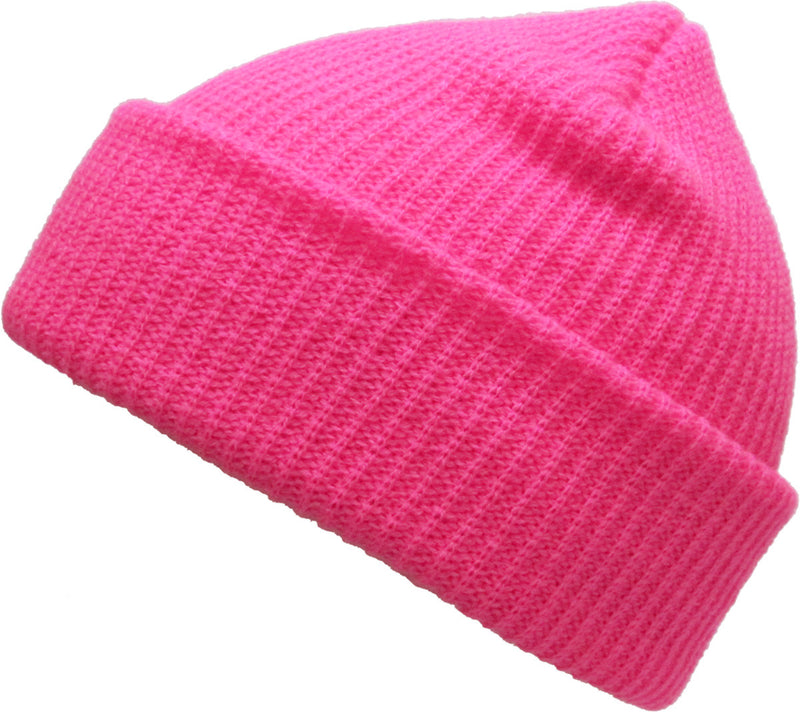 Hot Pink Slouch Solid Beanie
