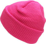 Hot Pink Slouch Solid Beanie