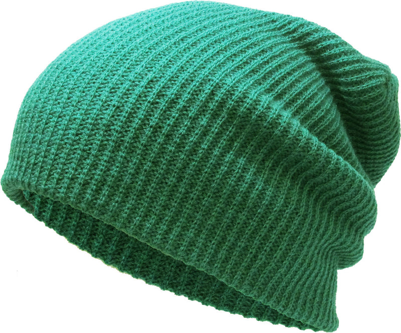 Green Slouch Solid Beanie
