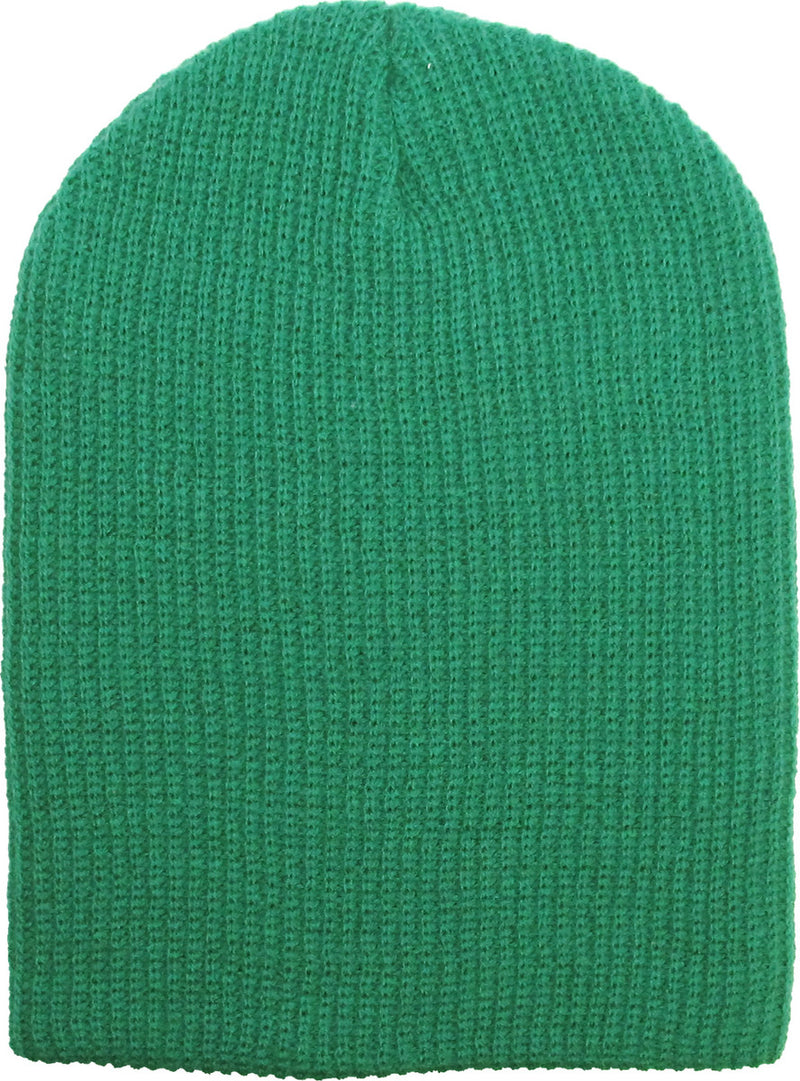 Green Slouch Solid Beanie