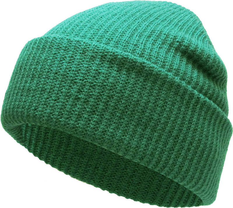 Green Slouch Solid Beanie