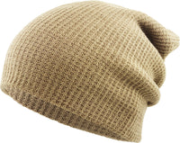 Khaki Slouch Solid Beanie