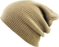 Khaki Slouch Solid Beanie