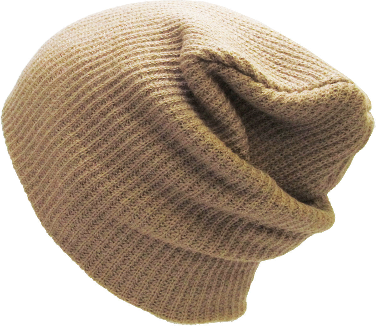 Khaki Slouch Solid Beanie