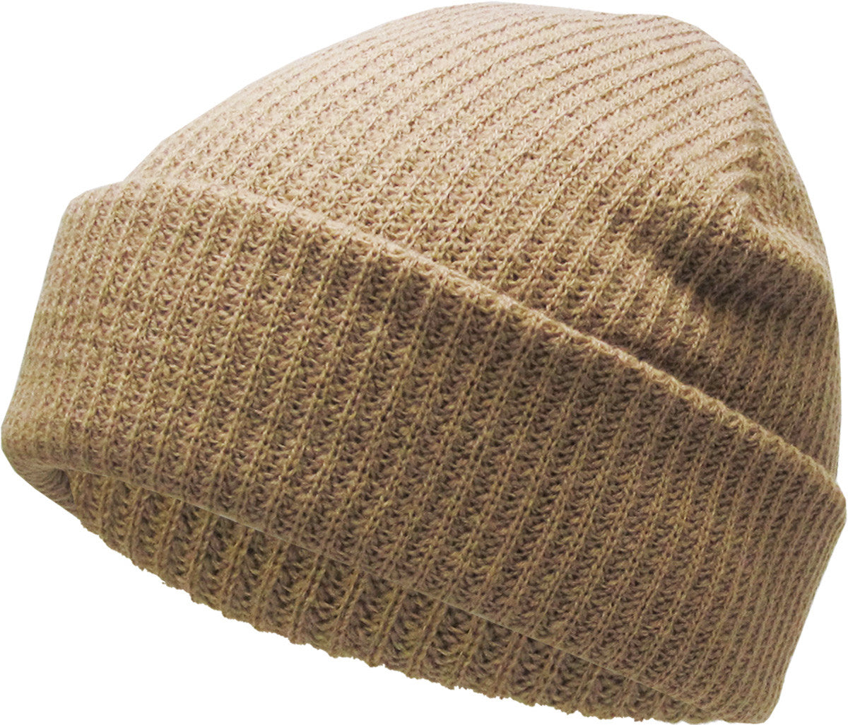 Khaki Slouch Solid Beanie