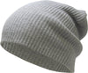 Light Gray Slouch Solid Beanie