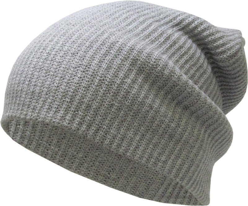 Light Gray Slouch Solid Beanie
