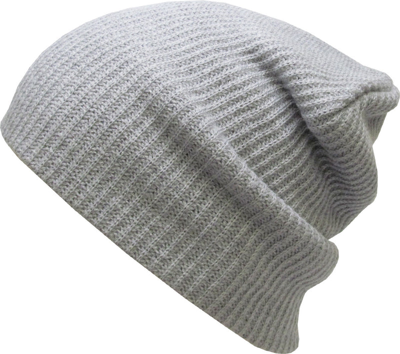 Light Gray Slouch Solid Beanie