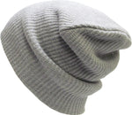 Light Gray Slouch Solid Beanie