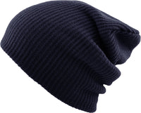 Navy Slouch Solid Beanie