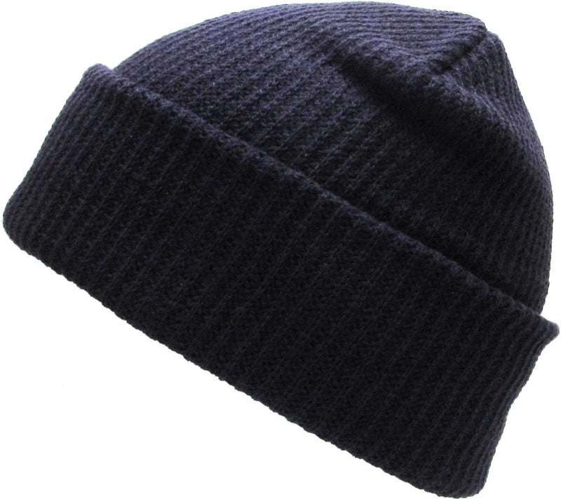 Navy Slouch Solid Beanie