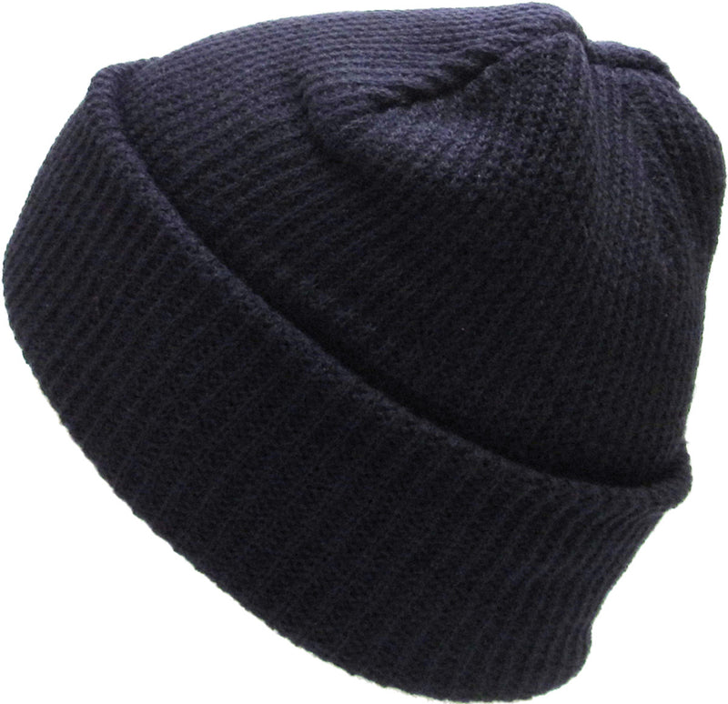 Navy Slouch Solid Beanie