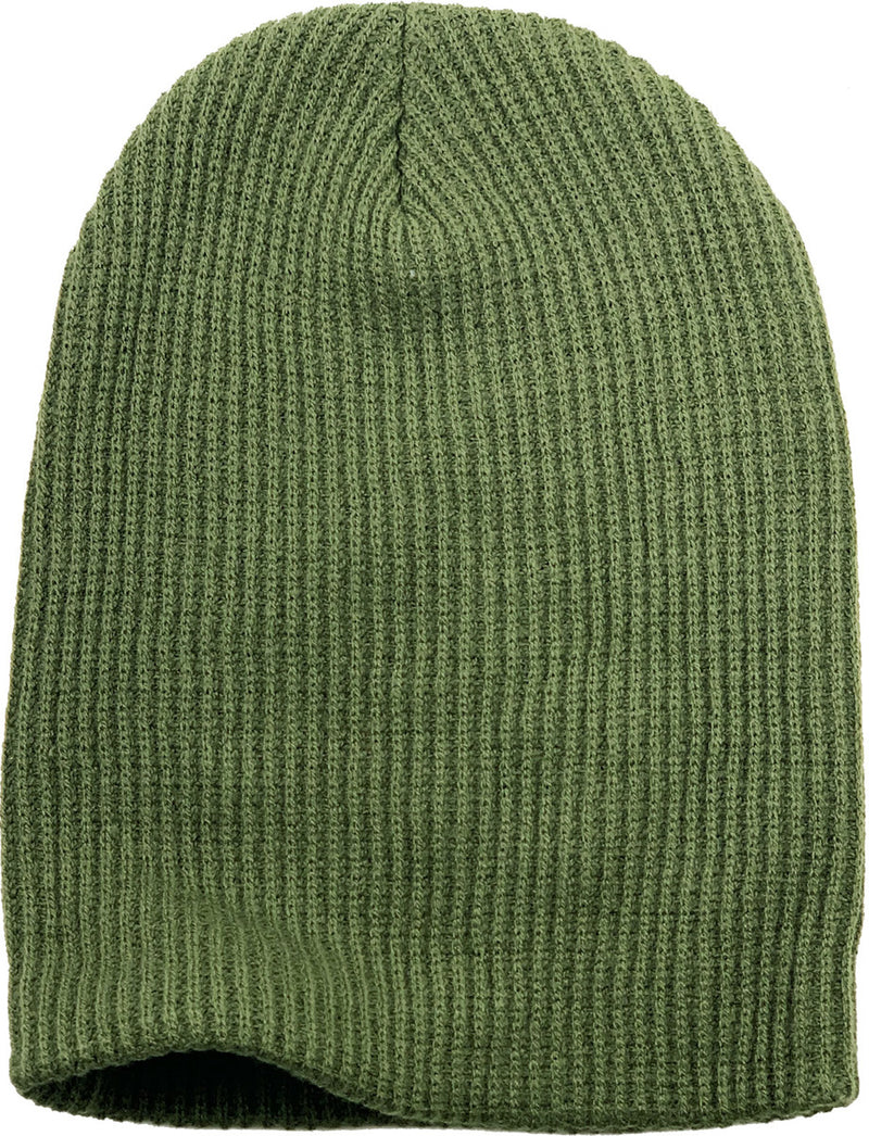 Olive Slouch Solid Beanie