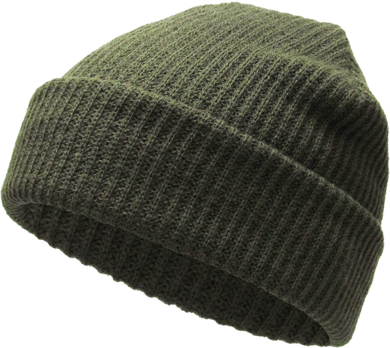 Olive Slouch Solid Beanie