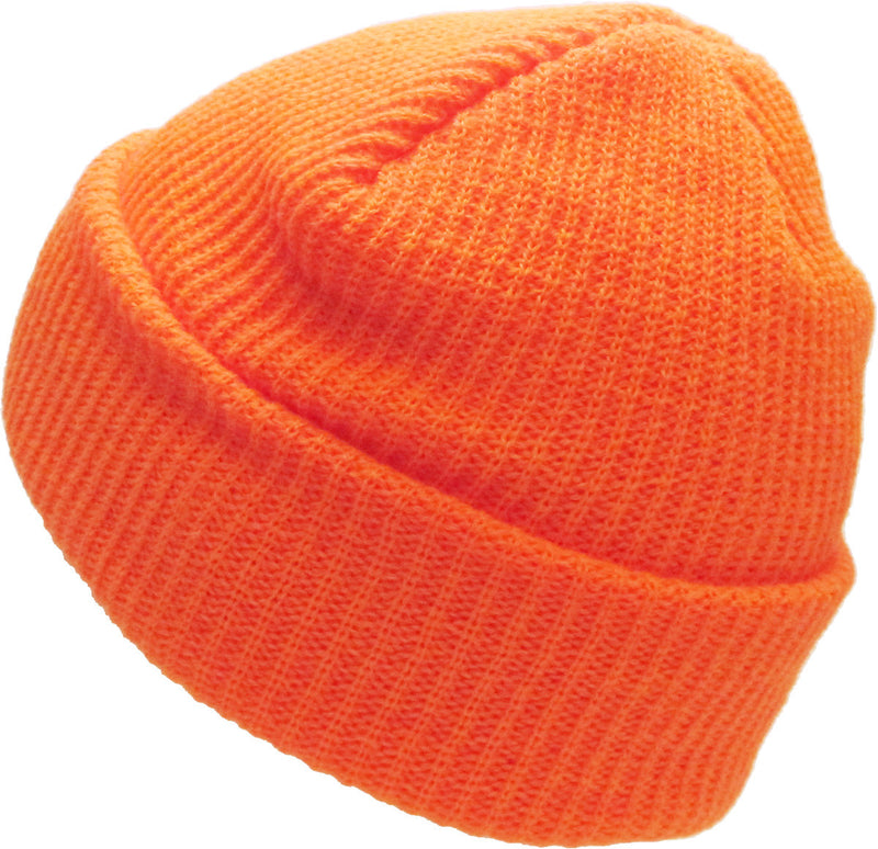 Neon Orange Slouch Solid Beanie