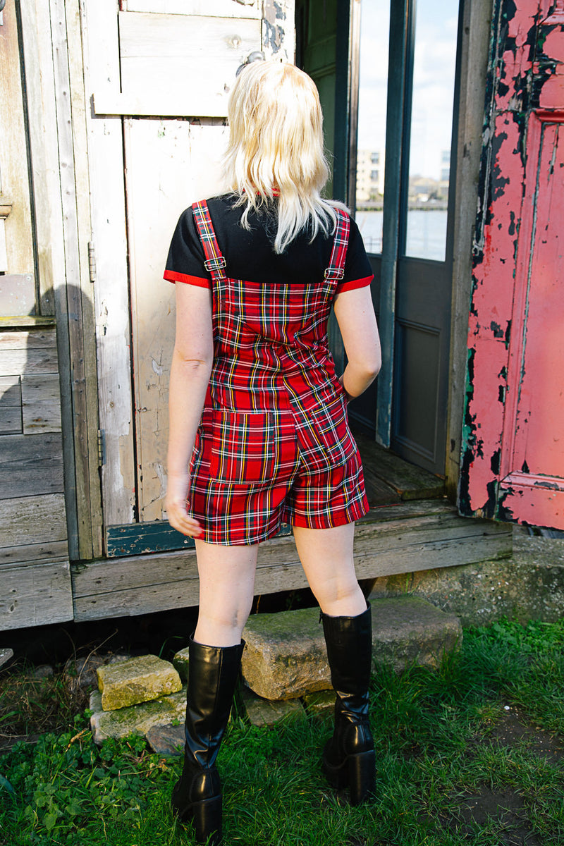 Lifes too short tartan overalls