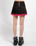 Lolita Pleated Blk/Pink Skirt