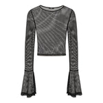 Morweena Mesh Long Bell Sleeve Top