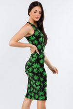 Marijuana Leaf Bodycon Dress