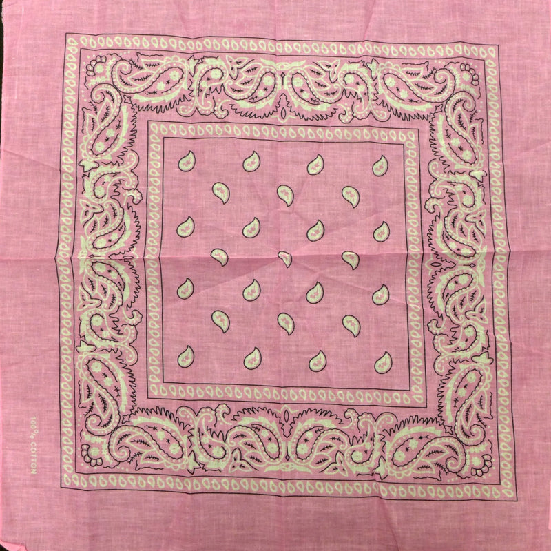 Pink (light) Paisley Square Bandana