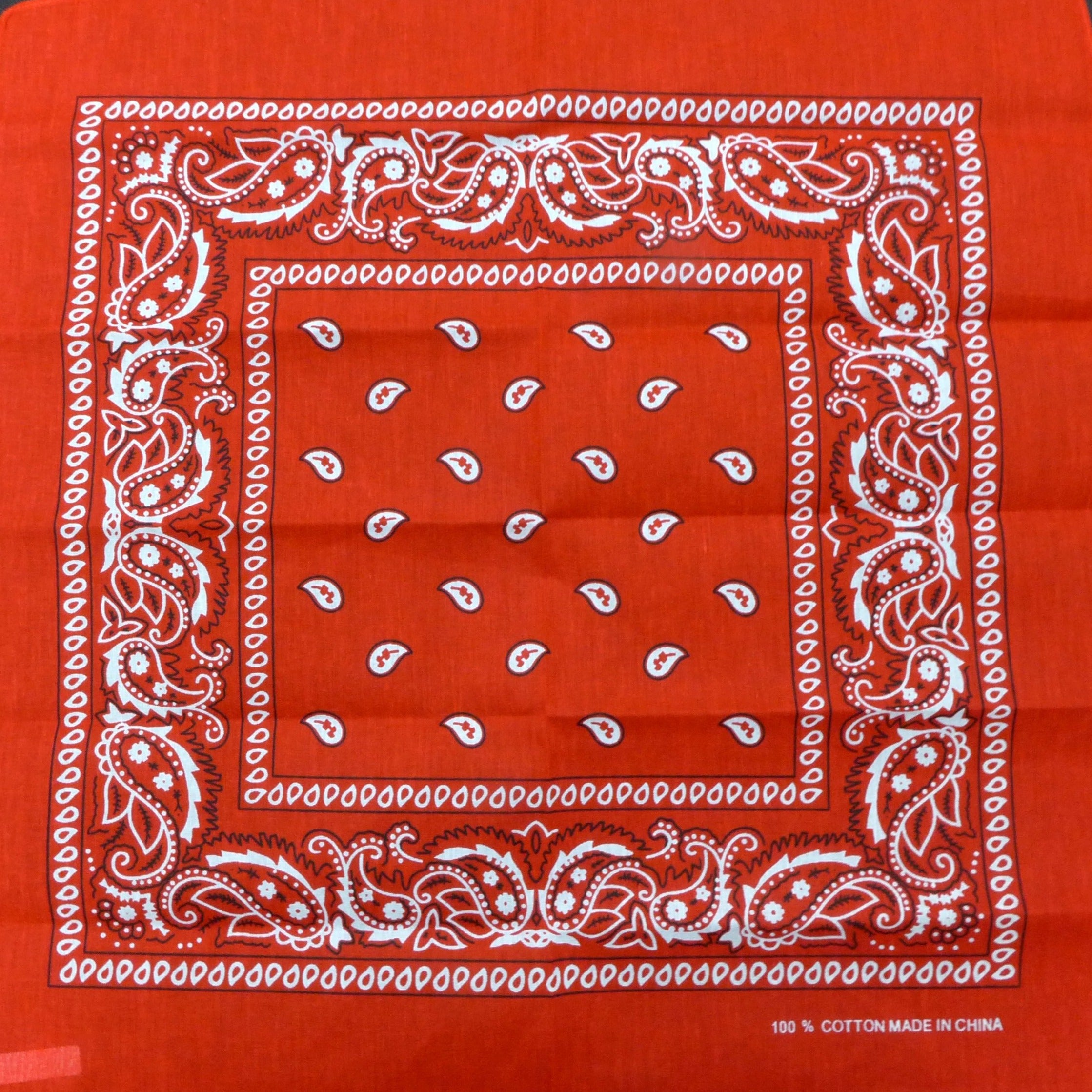 Red Paisley Square Bandana