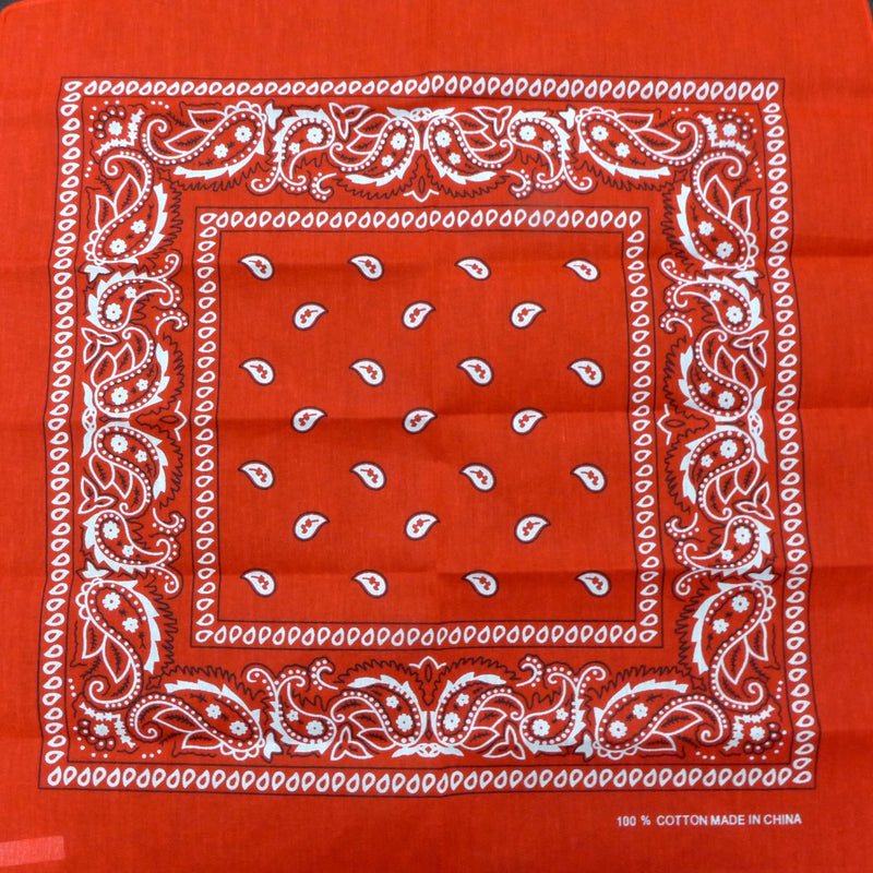 Red Paisley Square Bandana