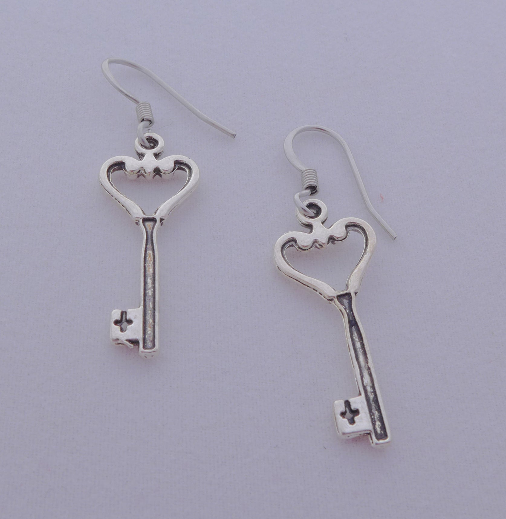 Heart Key Earrings