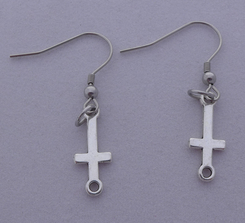 Mini Inverted Cross Earrings