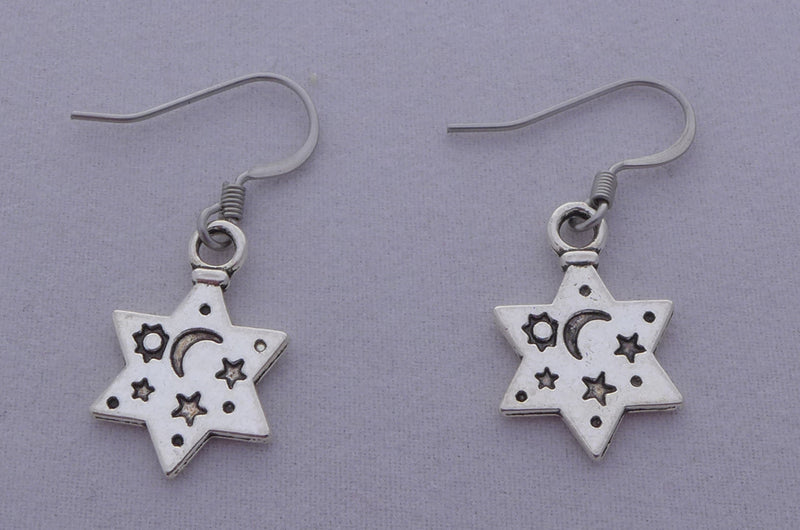 Star w/ Moon & Stars Earrings
