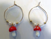 Assorted Color/Random Pick Mushroom on Rold Ring Earrings (1 Pair)