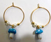 Assorted Color/Random Pick Mushroom on Rold Ring Earrings (1 Pair)