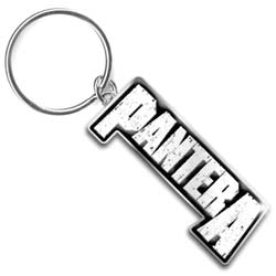 Pantera White Logo Keychain
