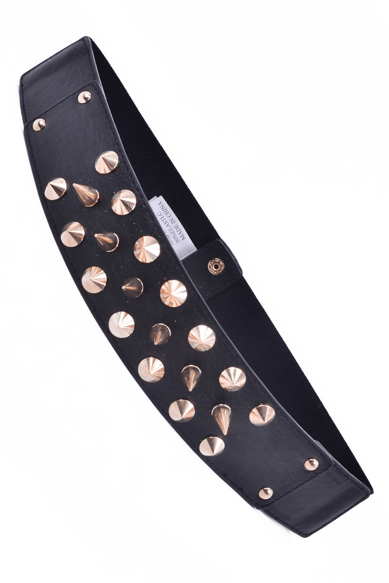 Spike and Cone Stud Elastic Belt