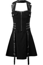 Psy-Ops Halter Dress Black