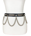Pyramid Stud Belt with Chain