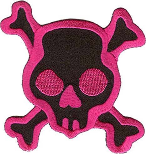 Pink Skull Iron-On Patch