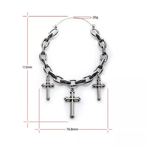 Plug Hoop-Chain Link w/Crosses