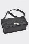 Quilted Embossed Black Jelly Ba