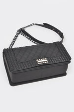 Quilted Embossed Black Jelly Ba