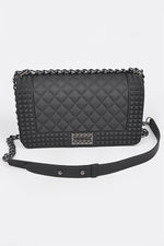 Quilted Embossed Black Jelly Ba