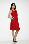 Red Black Polka Dot Swing Dress