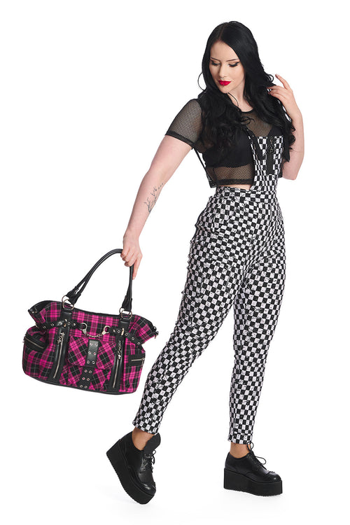 Rise Up Bag-Bright Pink Tartan